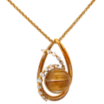 K18 ルチレイテッドクォーツ・ダイヤモンド ネックレス/ペンダントトップ 7.46・0.51・0.01ct