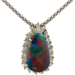 Pt900 K18WG ブラックオパール・ダイヤモンド 5.15・1.49ct