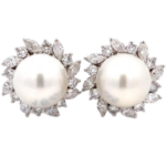 Pt・Pm900 パール・ダイヤモンド ピアス/イヤリング 1.47・1.47 ct