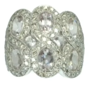 K18 モルガナイト・ダイヤ リング 3.59・D1.29 ct