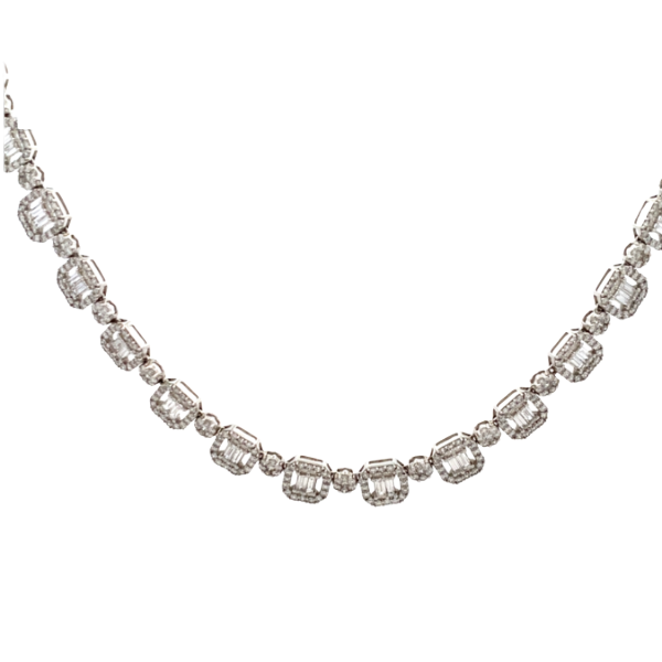 K18WG ダイヤモンド ネックレス/ペンダントトップ 10ct