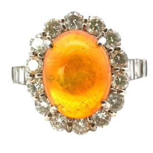 Pt･Pm900 ファイヤーオパール・ダイヤ 4.69・D1.798ct