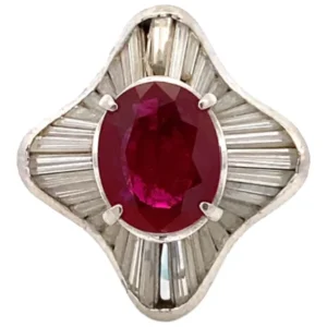 Pt･Pm900 ルビー・ダイヤモンド リング R3.05 ct D2.8 ct