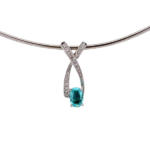 K18/K18WG モザンビーク産パライバトルマリン・ダイヤモンド ネックレス/ペンダントトップ 1.39・D0.3ct