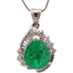 Pt･Pm900 エメラルド・ダイヤモンド ネックレス/ペンダントトップ 6.43 ct 1.5 ct