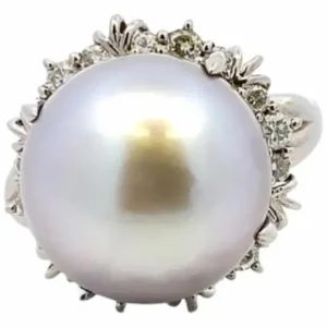 Pt･Pm900 パール・ダイヤモンド 0.62ct