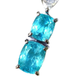 Pt・Pm900 パライバトルマリン・ダイヤモンド 1.61・D0.22ct