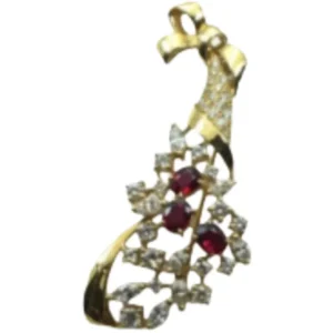K18 ルビー・ダイヤモンド ブローチ 2.15・D2.87 ct