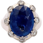 Pt･Pm900 ブルーサファイア・ダイヤモンド リング 0.62ct