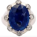 Pt･Pm900 ブルーサファイア・ダイヤモンド リング 0.62ct