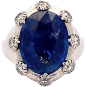 Pt･Pm900 ブルーサファイア・ダイヤモンド リング 0.62ct