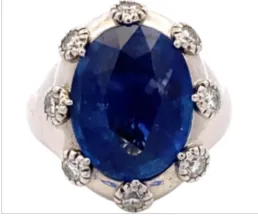 Pt･Pm900 ブルーサファイア・ダイヤモンド リング 0.62ct