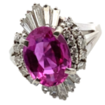 Pt･Pm900 ピンクサファイア・ダイヤモンド リング 2.72・D1.02ct