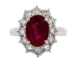 Pt･Pm900 ミャンマー産ルビー・ダイヤモンド リング 3.002 ct D1.49 ct