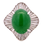 Pt･Pm900 翡翠・ダイヤモンド リング 2.07ct