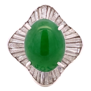 Pt･Pm900 翡翠・ダイヤモンド リング 2.07ct