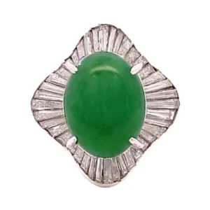Pt･Pm900 翡翠・ダイヤモンド リング 2.07ct