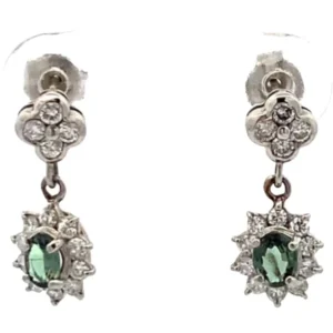 Pt･Pm850 アレキサンドライト・ダイヤモンドピアス 0.15・0.21・D0.24・D0.24ct