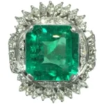 Pt･Pm900 コロンビア産エメラルド・ダイヤモンド リング 9.93 ct D1.52 ct
