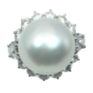 Pt･Pm950 パール・ダイヤモンド リング 13.5 ㎜ 1.58 ct