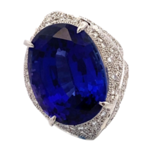 Pt･Pm900 タンザナイト・ダイヤモンド リング 29.63・D0.64ct