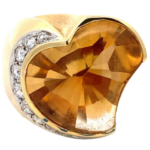 K18 シトリン・ダイヤモンド リング