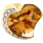 K18 シトリン・ダイヤモンド リング