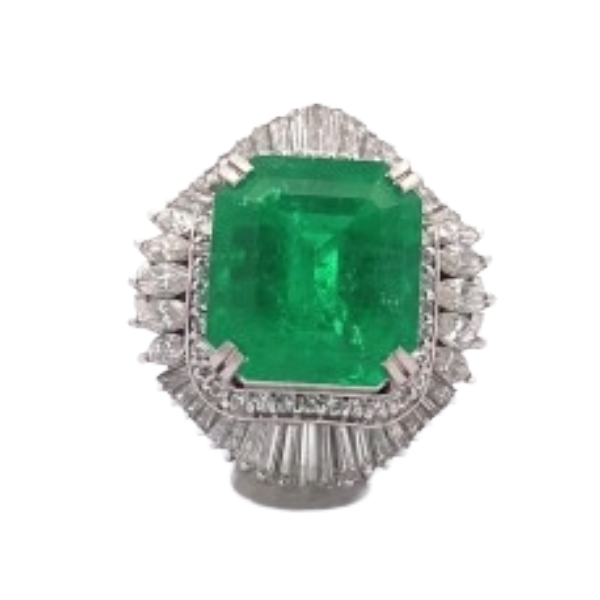 Pt･Pm900 コロンビア産エメラルド・ダイヤ リング 11.11 ct 2.78 ct