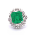 Pt･Pm900 エメラルド・ダイヤモンド リング E8.61 ct D1.24 ct