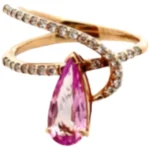 K18 ピンクゾイサイト・ダイヤモンド リング