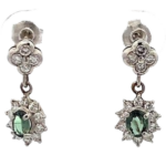 Pt･Pm850 アレキサンドライト・ダイヤモンドピアス 0.15・0.21・D0.24・D0.24ct