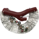 Pt900 サンゴ・多色石 ブローチ A0.55・S0.85・G0.35・D0.170 ct