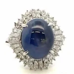 タサキ Pt･Pm900 スターサファイア・ダイヤモンド 12.38・1.94ct