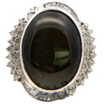 Pt･Pm900 シリマナイト・ダイヤモンド リング 24.79・D1.26ct