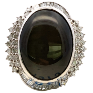 Pt･Pm900 シリマナイト・ダイヤモンド リング 24.79・D1.26ct