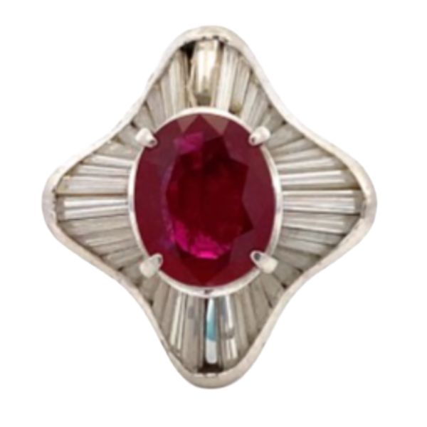 Pt･Pm900 ルビー・ダイヤモンド リング R3.05 ct D2.8 ct