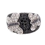 K18WG ダイヤ・ブラックダイヤ リング D1.25 ct