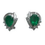 Pt900/K18/WGK14 エメラルド・ダイヤモンド ピアス/イヤリング 1.77・1.96 ct D0.81・D0.83 ct