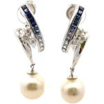 K18WG/K14WG パール・多色石 ピアス/イヤリング S1.08・D0.2ct