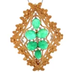 K18K18WG コロンビア産エメラルド・多色石 ペンダントトップ 6.74 ct D0.93・E0.4・R0.2 ct