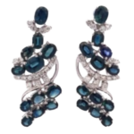 K18 サファイア・ダイヤモンド ピアス/イヤリング S7.51・0.62 ct