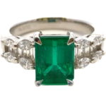 Pt･Pm900 エメラルド・ダイヤモンド リング 2.75・D0.91ct