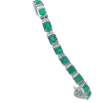 Pt･Pm900 エメラルド・ダイヤモンド ブレスレット/バングル 11.16・0.6 ct