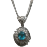 Pt850/Pt900 パライバトルマリン・ダイヤモンド ネックレス/ペンダントトップ 1.01 ct D1・0.39 ct