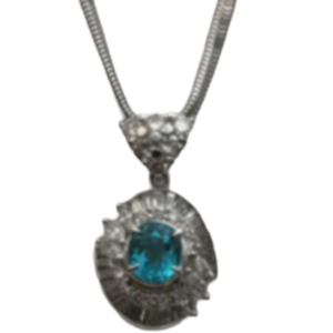 Pt850/Pt900 パライバトルマリン・ダイヤモンド ネックレス/ペンダントトップ 1.01 ct D1・0.39 ct