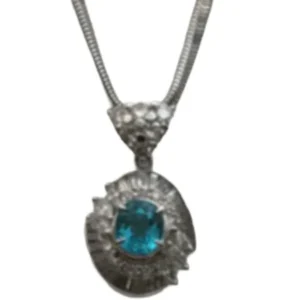 Pt850/Pt900 パライバトルマリン・ダイヤモンド ネックレス/ペンダントトップ 1.01 ct D1・0.39 ct