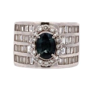 Pt･Pm900 ブラジル産アレキサンドライト・ダイヤモンド リング 1.41 ct D1.88 ct