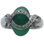 K18 カルセドニー・ダイヤモンド リング 0.17 ct