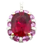 K18 ルベライト・サファイア・ダイヤモンド ネックレス/ペンダントトップ 15.48・S4.61・D0.64ct