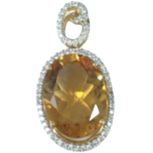 K18 シトリン・ダイヤモンド ネックレス/ペンダントトップ 7.32 ct D0.36 ct